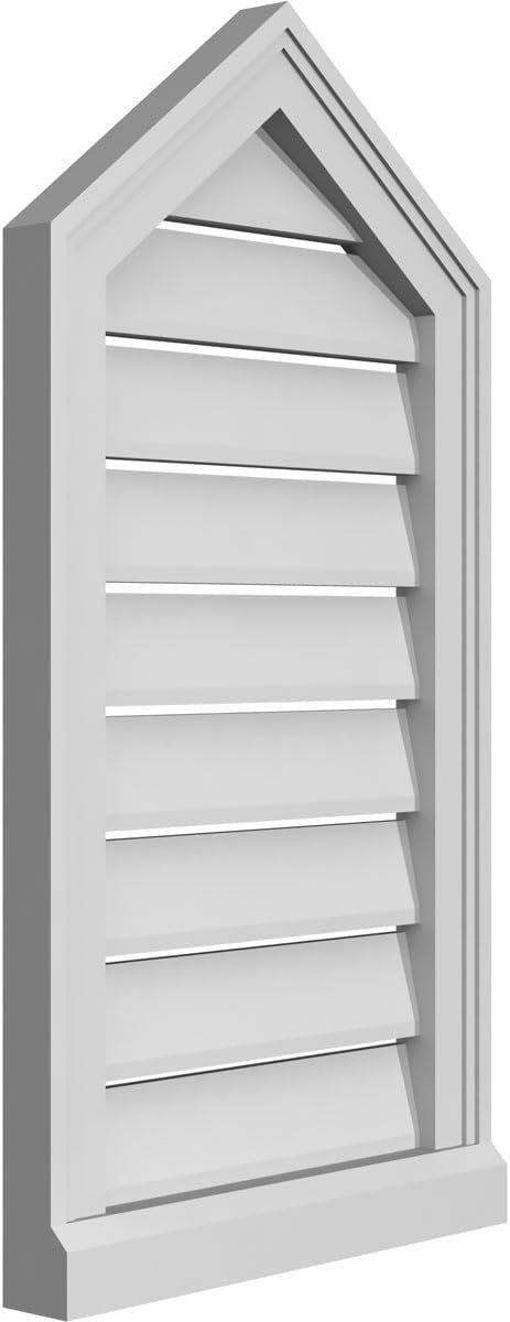 GVSPE16X3003SF-09 Peaked Top Brickmould Sill Frame, Primed Tan Signature Series Surface Mount Gable Vents, 16-in. W x 30-in. H, Unfinished