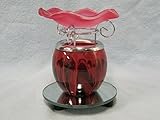 Red Tie Die Mirror Base Plug in Oil Warmer Burner