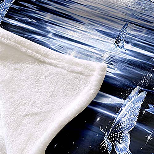 Couverture sofa 3D papillon bleu pour vos soirées cocooning - 5