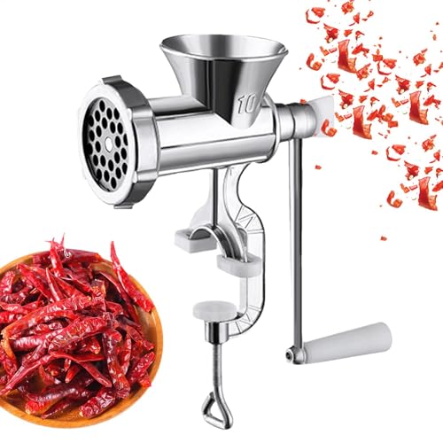 Eventerde Picadora de carne manual, relleno de salchichas para picadora de carne de alto rendimiento, relleno manual de salchichas de aleación de aluminio, amoladora montada en mesa, picadora de carne