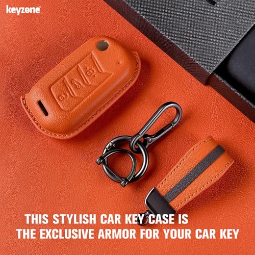 Image of keyzone royal leather key cover for Mahindra Thar Roxx, Thar, Bolero, Scorpio, XUV700, XUV400, XUV3x0, XUV300, TUV300, Marazzo