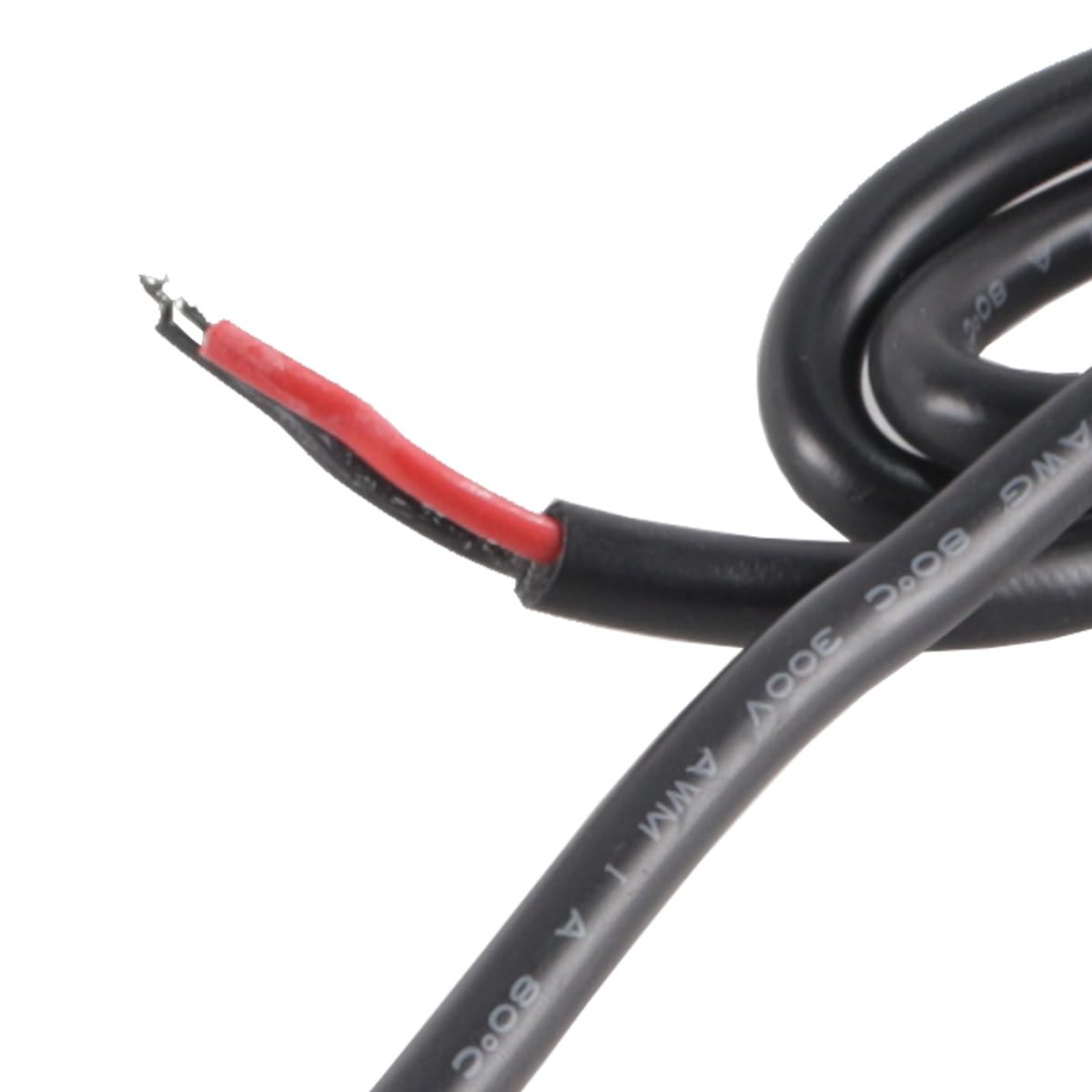WANGCL Opakowanie 2 szt. kabla zasilającego DC 15 A, kątowego, z wtykiem męskim 5,5 x 2,1 mm i 2-żyłowym gołym końcem (do kamery CCTV, przedłużenie/naprawa pod kątem 90°)