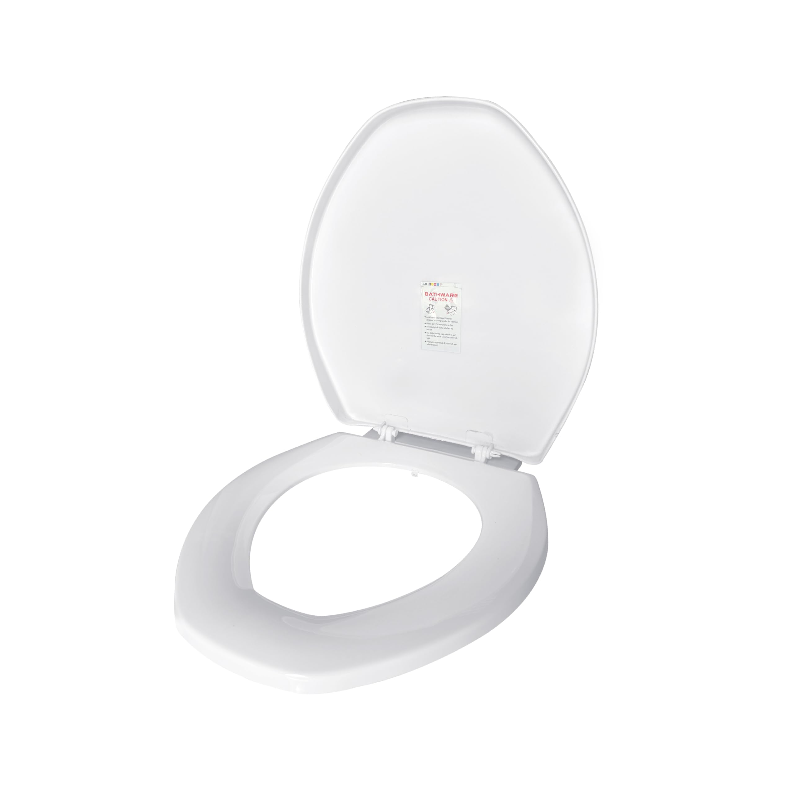 LUXART Oval Shape Toilet Seat Cover (17L x 14.5W CM) | Glossy PP Finish | Non-Soft Closing Commode Seat with Cover | White Western Toilet Seat Cover With Installation kit