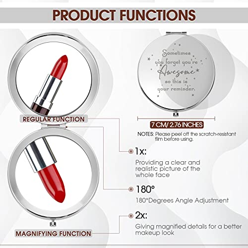 Roowest 10 Pcs Inspirational Compact Mirror Sometimes You Forget You're Awesome Appreciation Thank You Gifts For Women Employee Coworker Friends Gift Magnifying Pocket Mirror (Green) #TOP1