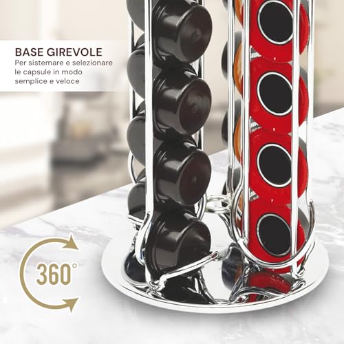 Porte-capsule vertical acier moderne distributeur 28 dosettes - 3