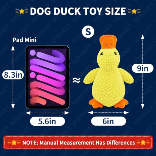 VOXGET Upgrade Dog Duck Toy for Chewers, 2026 Chew Toy with Thicken Nylon Liner for Dogs Puppy Teething, Squeaky Dog Toys with Crinkle for All Large Small Breeds Keep Busy, Model PYD01G (Yellow, S) — view 4