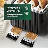 Emperial Flow Kettle and Toaster Set | 1.7L Cordless Electric Kettle | 4 Slice Toaster with Adjustable Browning | High Gloss Grooved Design (Black) - Image 8