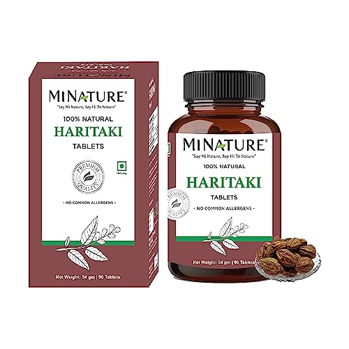 Haritaki Tablets By Mi Nature| 90 Tablets, 1000 Mg| 45 Days Supply | Terminalia Chebula | Vegan| From India #TOP5