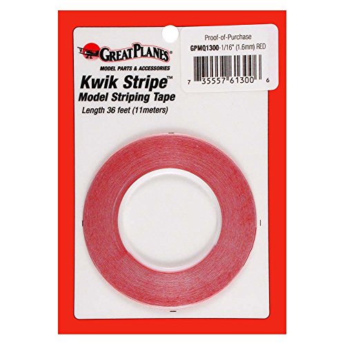 Great Planes GPMQ1300 Striping Tape Red 1/16 inch