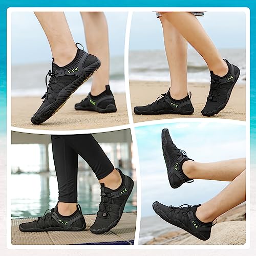 Hanani Zapatos de Agua para Hombre y Mujer Zapatos de Playa Zapatos de natación de Secado rápido Zapatos de Surf Descalzos Deportes Acuáticos para Mar Río Aqua Calzado de Natación Unisex Negro EU40 - imagen 2