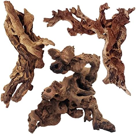 Tfwadmx Aquarium Driftwood Natural Log Branches Fish Tank Decoration 8-12" Terrarium Wood Hideout Cave Decor Reptile Ornament Trunk Habitat(3 Pcs)