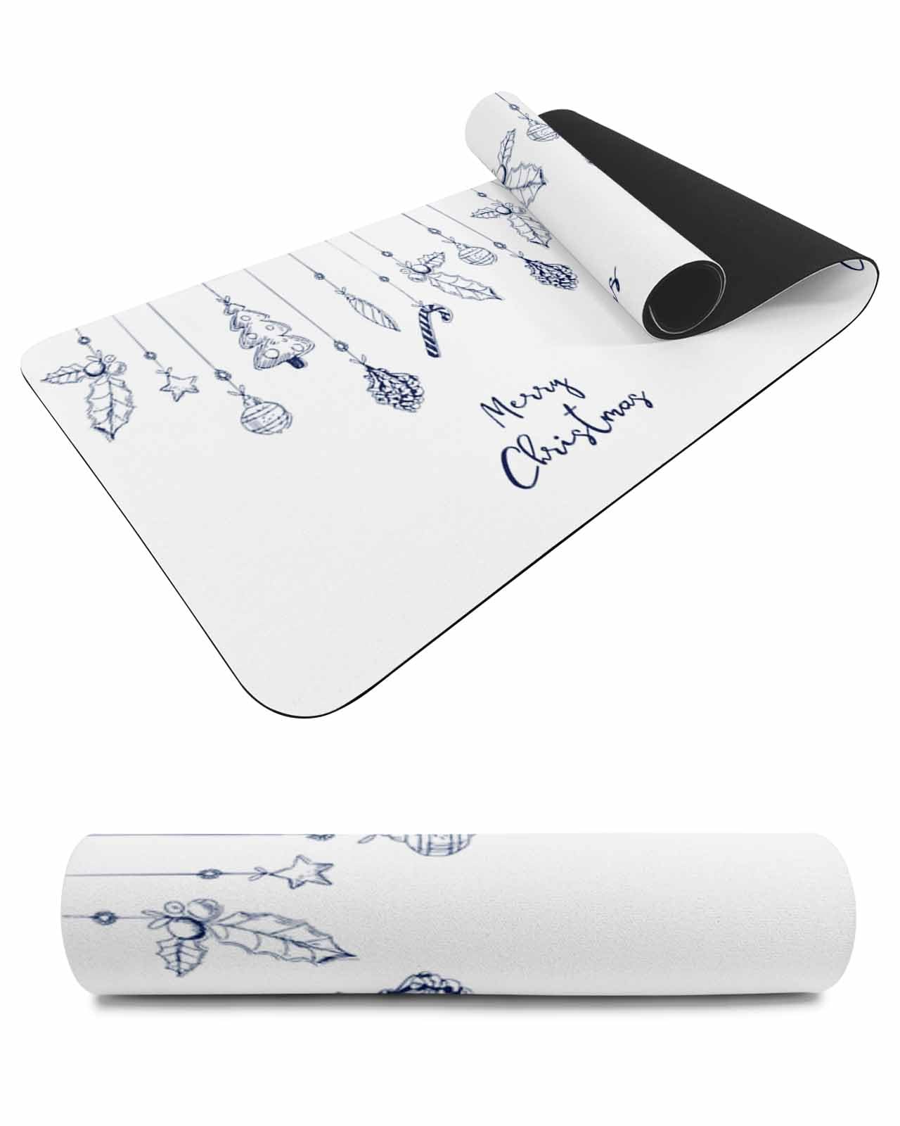 Debedcor Heat Proof Table Pads Waterproof Decorative, Merry Christmas Non-Slip Table Countertop Protector, Vintage Xmas Trees Pine Cone Insulation Mat for Dining Room, 48 x 12 Inches