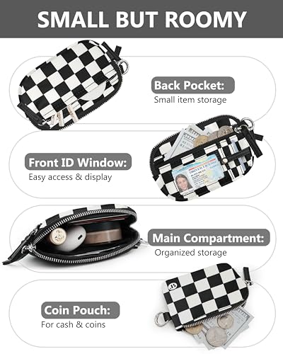 Image of Wallet Wristlet for Women, RFID Wallet Keychain with Dual Pocket | Nylon Wristlet Wallet with Coin Purse, ID Window, Card Holder and Small Wallet Design