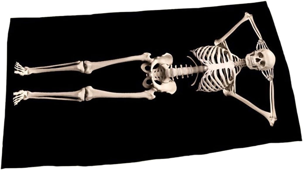 Lightweight & Compact Beach Towel,Made with Microfiber,Quick Dry Travel Towel,Fashion and Funny Design for Swim,Beach,Pool,Travel,Camping,Picnic-Human Skeleton Design