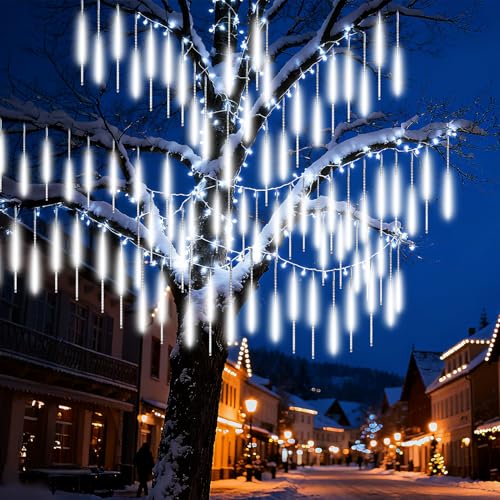 DoXtreme Guirnalda Luces Exterior Meteoros Lluvia 960LED, 50cm 20 Tubos Luces LED Exterior Jardín Enchufe, IP65 Impermeables Luces de Ducha de Meteoritos para Árbol de Navidad, Fiesta, Patio