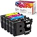 ejet Remanufactured Ink Cartridge Replacement for Epson 252XL 252 XL T252XL to use with WorkForce WF-7710 WF-7720 WF-3620 WF-3640 WF-7610 WF-7620 Printer (2 Black, 1 Cyan, 1 Magenta, 1 Yellow) 5 Pack