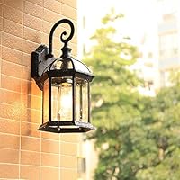 Mengjay Lampe suspendue extérieure noire rétro étanche IP23 suspension