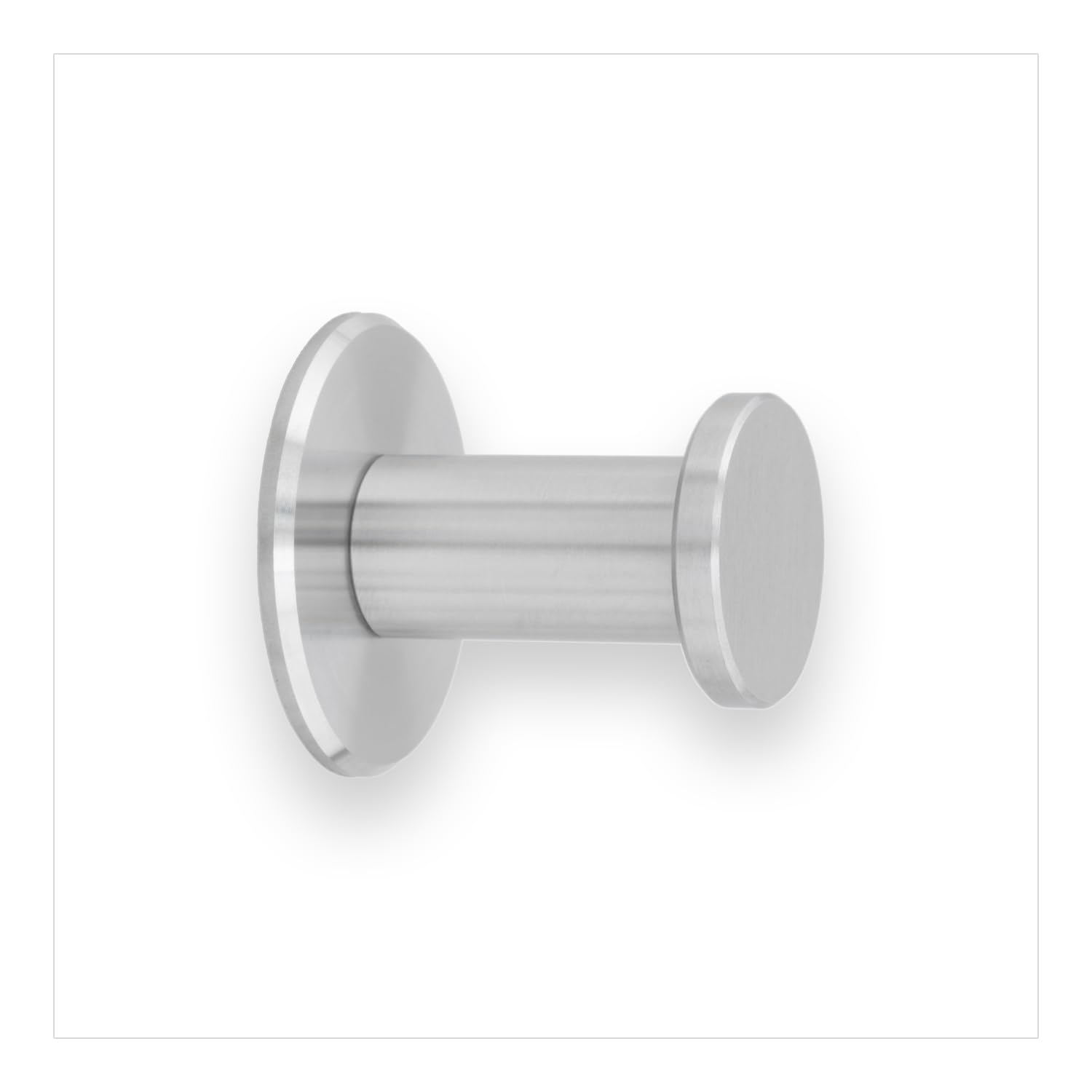 Evi Herrajes Matt Satin Stainless Steel Evi Hardware Bathroom Hanger | Stainless Steel Wall Hanger | Matte Finish | For Hanging Clothes, Coats Or Towels | Adhesive And/Or Screw Towel Rack | 190Dualam