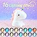 Pokanic Kids LED Lights Remote Controller Rechargeable Battery Powered Portable Silicone Night Multi Color USB Lamp Decor Desk Sleeping Bedroom Living Room (Unicorn)