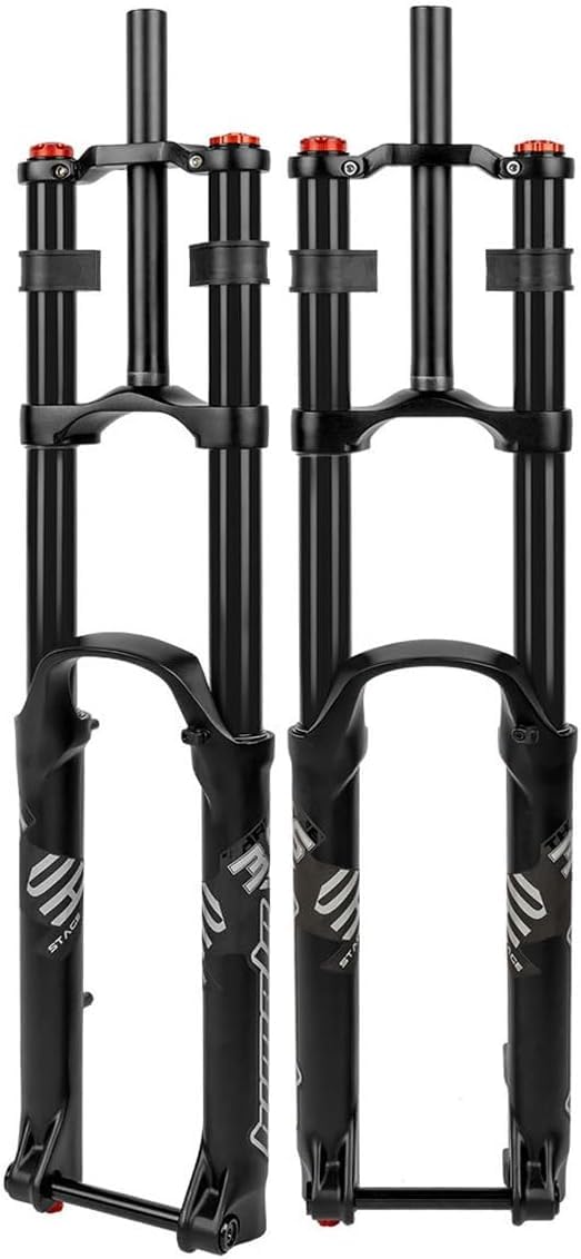 HOMSXPAC Mountain Bike 27.5 29inch Air Fork Travel 190mm 1-1/8" Straight AM/DH Double Crown Downhill Front Disc Brake Thru Axle 15 * 110mm Boost Damping Adjus
