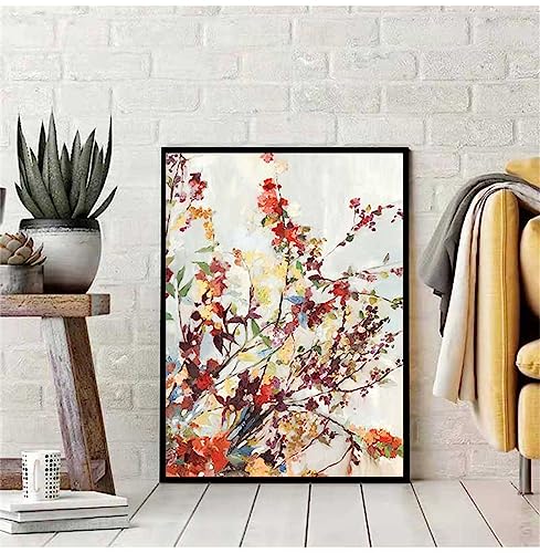 Cuadro abstracto de flores sobre lienzo para pared de cocina de estetica moderna y limpia 3