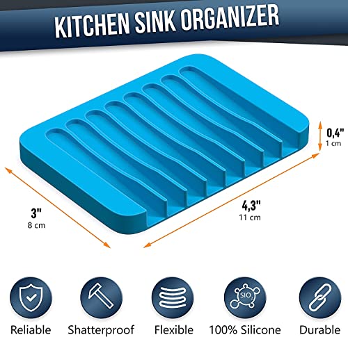 Image of Self Draining Soap Dishes Pack of 3 Random, Silicone Soap Saver, Waterfall Drainer Soap Holder for Bathroom
