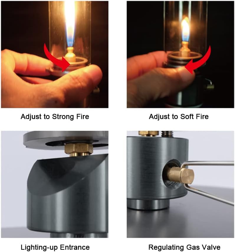 Camp Lamp,YIWENG Lamp Light Butane Gas Light Lantern with Gas Adapter Conversion Head for Camping Picnic Self-Driving