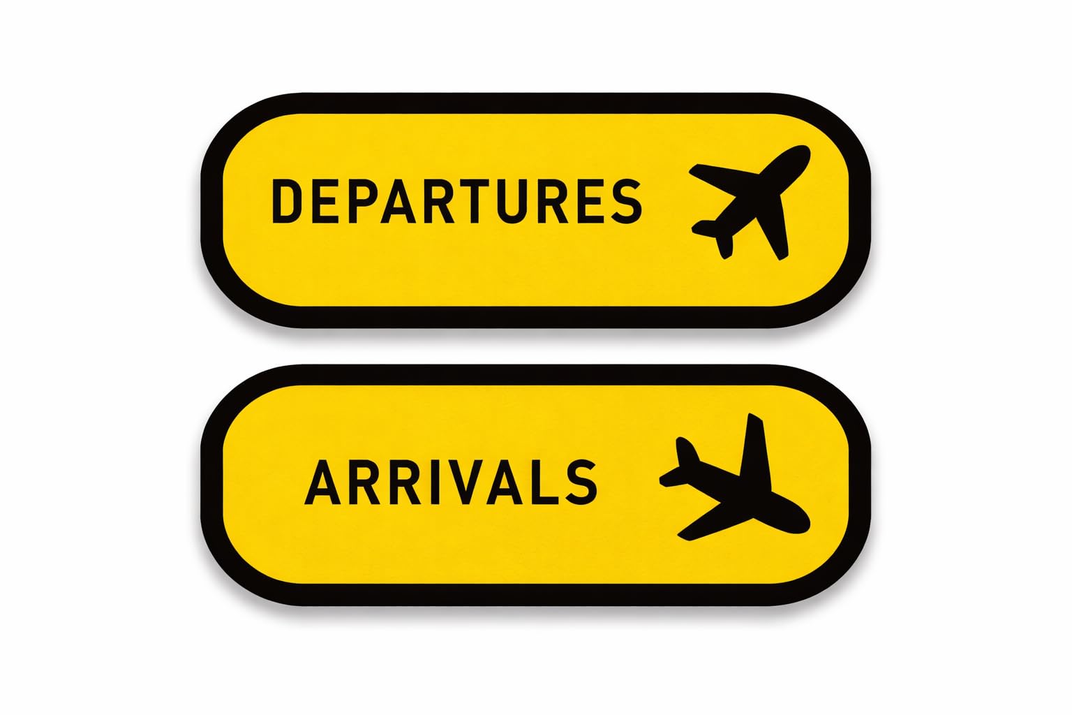 Departures & Arrivals Wall Décor Set of 2, Airport Travel Theme Wooden Wall Hanging, Modern Home Office & Café Decoration, No Thread Wall Mount, Yellow & Black-image-41