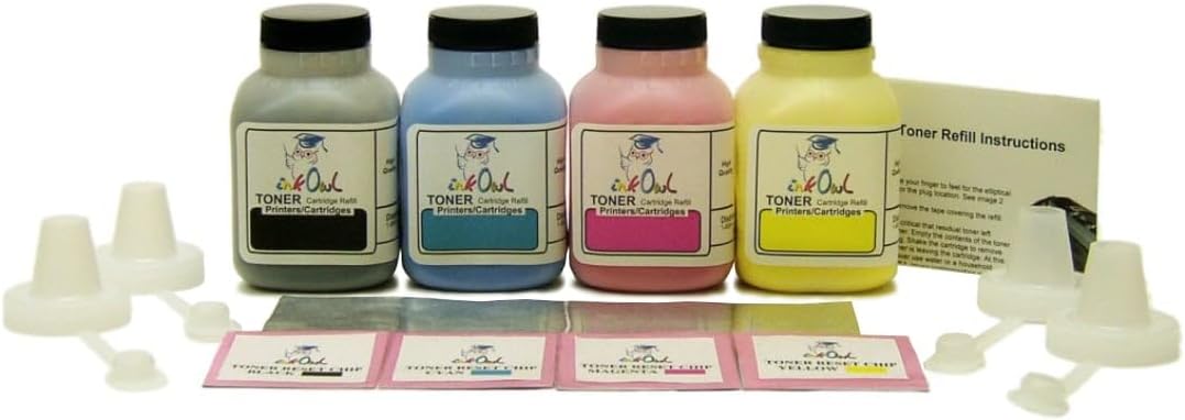 InkOwl Toner Refill Kit Replacement for Canon 131 (4-Pack, with Reset Chips)