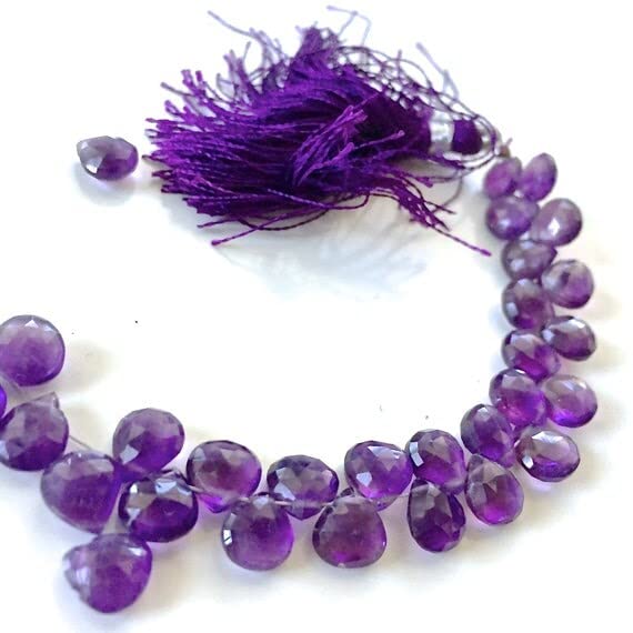 Cœurs améthyste briolettes LKBEADS 25 pierres pour fabriquer un cadeau