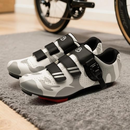 Image of Cycling Shoes for Men Women Compatible with Peloton Bike, Indoor Spin Shoes with Pre-Installed Delta Cleats, Comfortable & Safe Unisex Outdoor Road Cycling Shoes