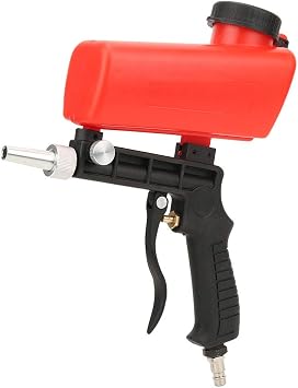 Pneumatic Sandblasting Gun, Mini Portable Handheld Sand Blaster with 1/4in Air Inlet,Portable Sand Blaster Gun Kit,Gravity Pneumatic Sand Blasting Gun