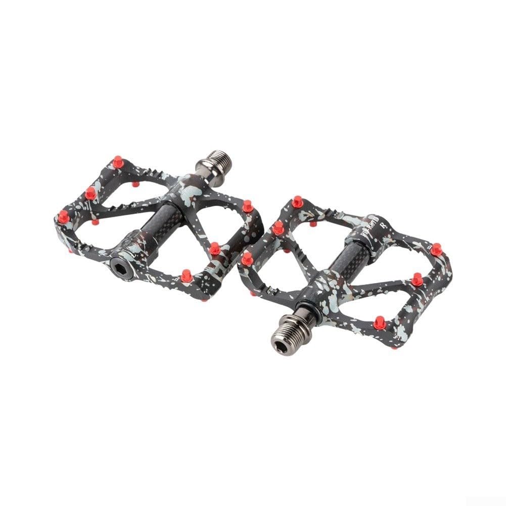 Pedales de bicicleta de aleación de aluminio con rodamientos sellados para ciclismo de carretera MTB, plataforma ancha, diseño plano antideslizante, 9,8 x 9,4 cm