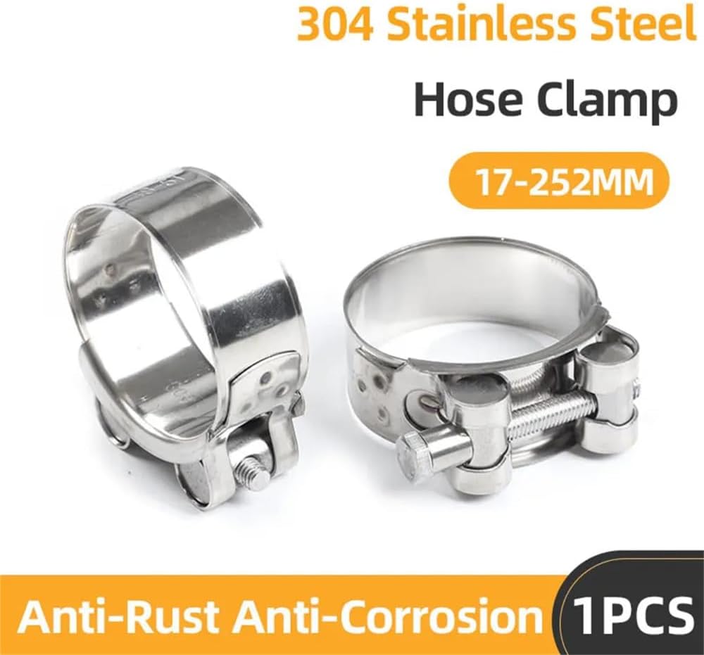 1PC Stainless Steel Hose Clamp 17-252mm,Adjustable Fuel/Air/Water Pipe Clamp for Car & Plumbing,304 Worm Gear Clip,131,139mm