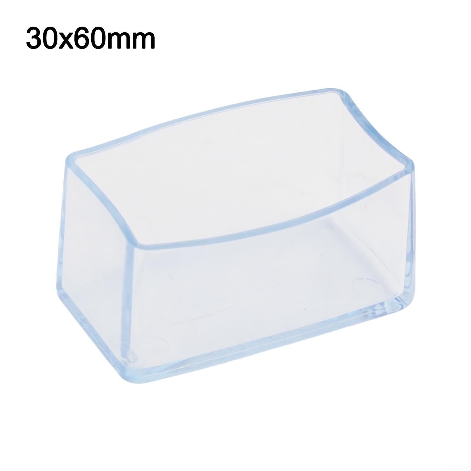 Coprigambe rettangolari in PVC, confezione da 12, per piedini di mobili, tavoli e sedie, protezioni per pavimenti con materiale e riduzione del rumore (30 x 60 mm)