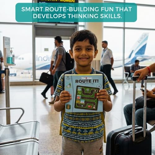 Image of Magnalogix Route It Magnetic Logic Game for Kids 5-8 Years Old - Brain Teaser Puzzle & Strategy Board Game | Screen-Free Educational STEM Toy for Boys & Girls | 5x5 Grid Path Building Travel Game