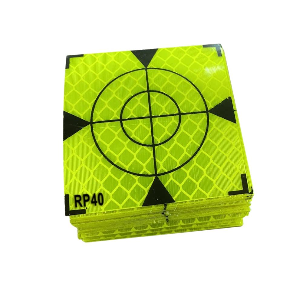 RANRAO 100 Stück Total Station Reflexzielmarke Reflexion Reflektor-Aufkleber Reflektor Blatt Tape Blatt Reflektierende Tape Target Weit Verbreitet In Enginee, Baustelle, 60 mm