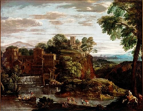 Tableau paysage avec fuite en Egypte de Domenichino pour grand salon et décoration murale