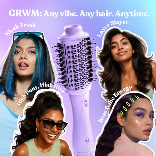 Image of Bombae Hairess Ionic 3-In-1 Hot Air Brush Dryer, Curl, Volumizer & Straightener|Hair Dryer For Woman|Blow Dryer For Women|Hot Hair Brush|Hair Blow Dry Brush|Hair Styling Tools|1200W Power, Ceramic-Coated, 360 Airflow For Frizz-Free Styling