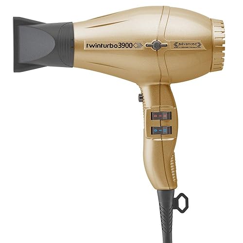 Miniatura 2 de Turbo Power Twin Turbo 3900 Advanced Ionic & Ceramic Eco Friendly Gold Secador de pelo + accesorio M Hair Designs Hot Blow (paquete) – Secado