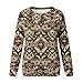 Mzkdieey Western Sweatshirts for Women Native American Aztec Print Pullover Casual Long Sleeve Crewneck Sweater Tops