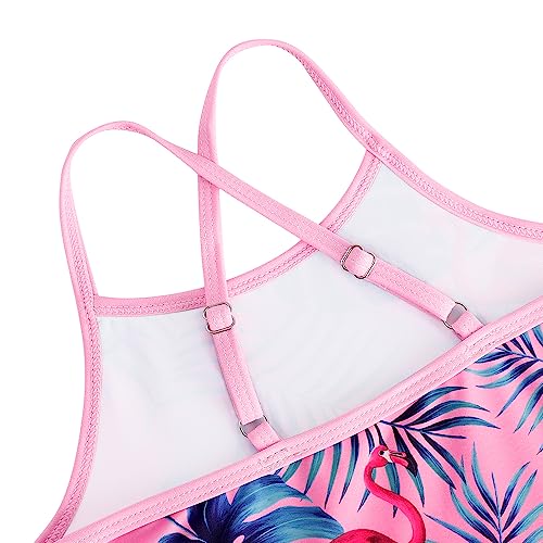 Image of Girls Swimsuit One Piece Bathing Suit with Adjustable Straps Cute Little Kids Swimming Suits Beach Swimwear 4T-12