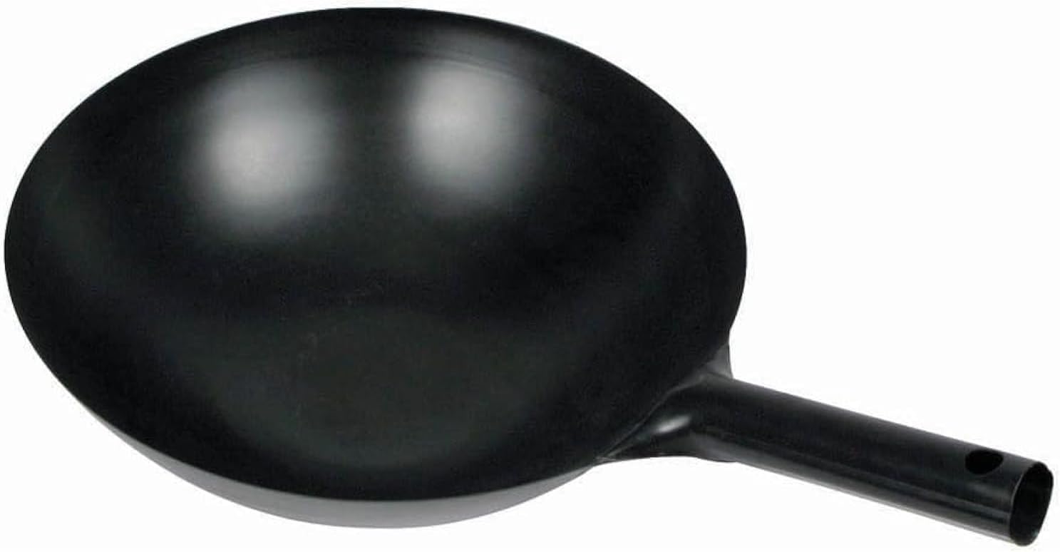 Winco WOK-34 Chinese Wok with Integral Handle, 14-Inch, Black
