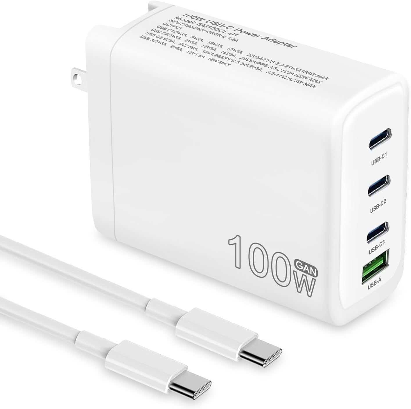 100W GaN USB C Drone Charger For DJI/Specta Mini Series/Air 3/Mavic 3 Series Drone, RC/RC2/N1/N2/N3/RC Pro/RC Pro Plus Remote Controller, Avata/Avata 2,Goggles 2 Drone Accessories Power Adapter,4-Por