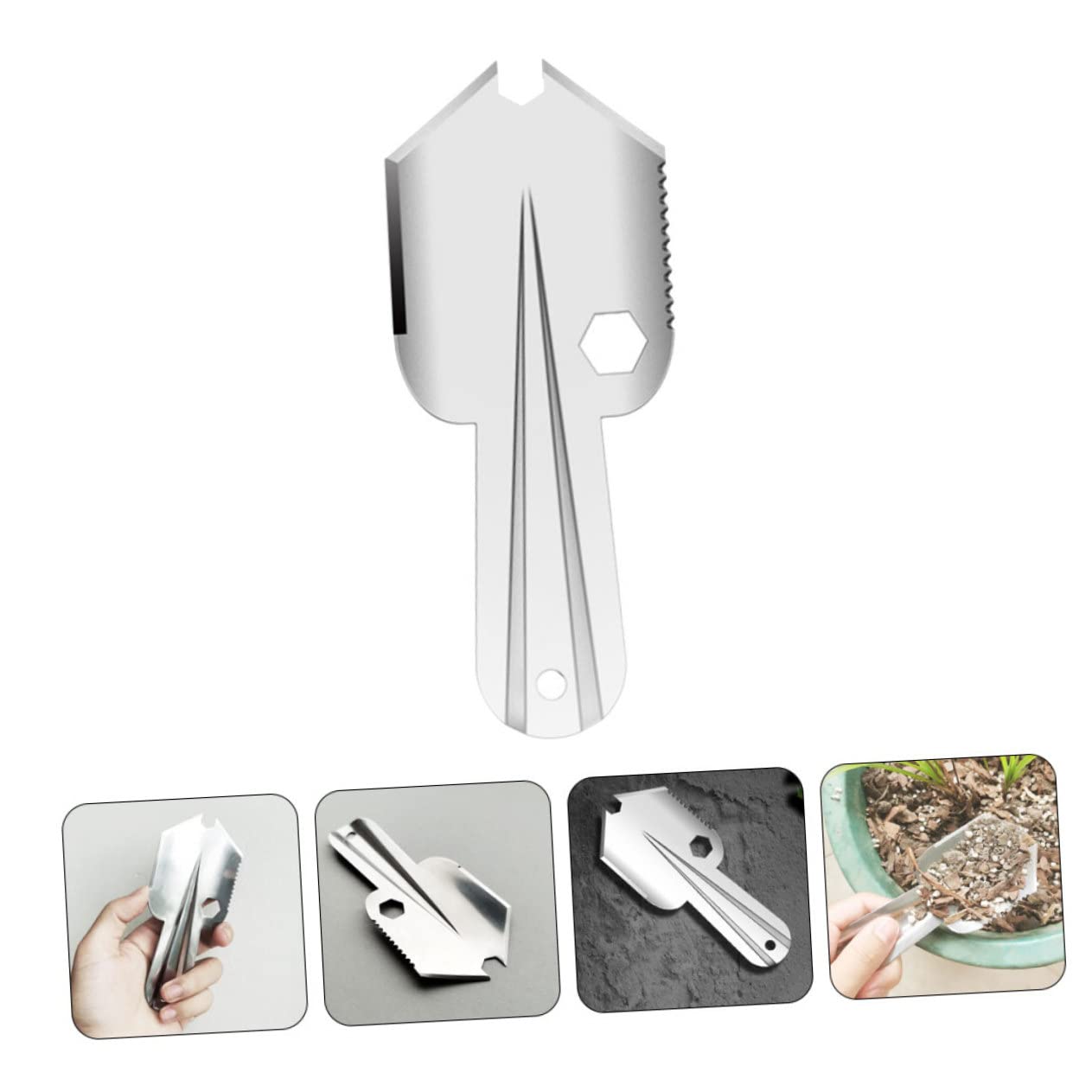 BESPORTBLE 4 Piezas Mini Pala de jardín pequeña Pala de jardín Multi Herramientas Mano Accesorios para motoazada Accesorios motoazada Pala para cavar Tierra Pala de Tierra casera Acero