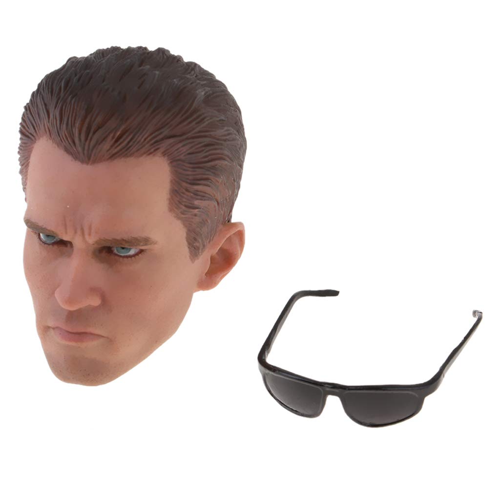Colcolo Cabeza Masculina Esculpida para Figuras de Acción 1/6 Incluye Estructura de Rostro Varonil y Material en PVC Adecuada para Entusiastas, marrón, Tal como se Describe