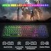 Teclado Gaming, WisFox Colorido Arco Lris LED Retroiluminación USB con Cable Teclado,...