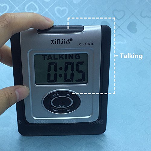Spanish Talking Lcd Digital Alarm Clock For Blind Or Low Vision With Big Time Display And Lound Talking Voice (Black) #TOP4