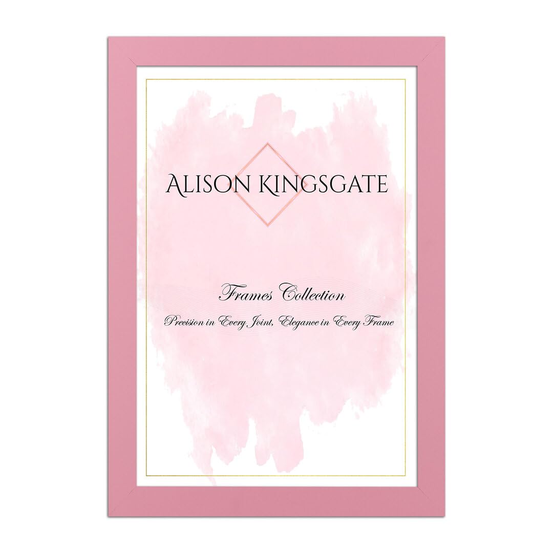Alison Kingsgate Pink Sleek 12X10 Picture Frame - Engineered Wood With Shatterproof Perspex Front -Perfect For Photos, Posters, Certificates -Suitable For Wall Mount Or Tabletop Display