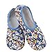 Snoozies Women's Lightweight Floral Plush Slipper Socks (Medium, Wildflower Bouquet)